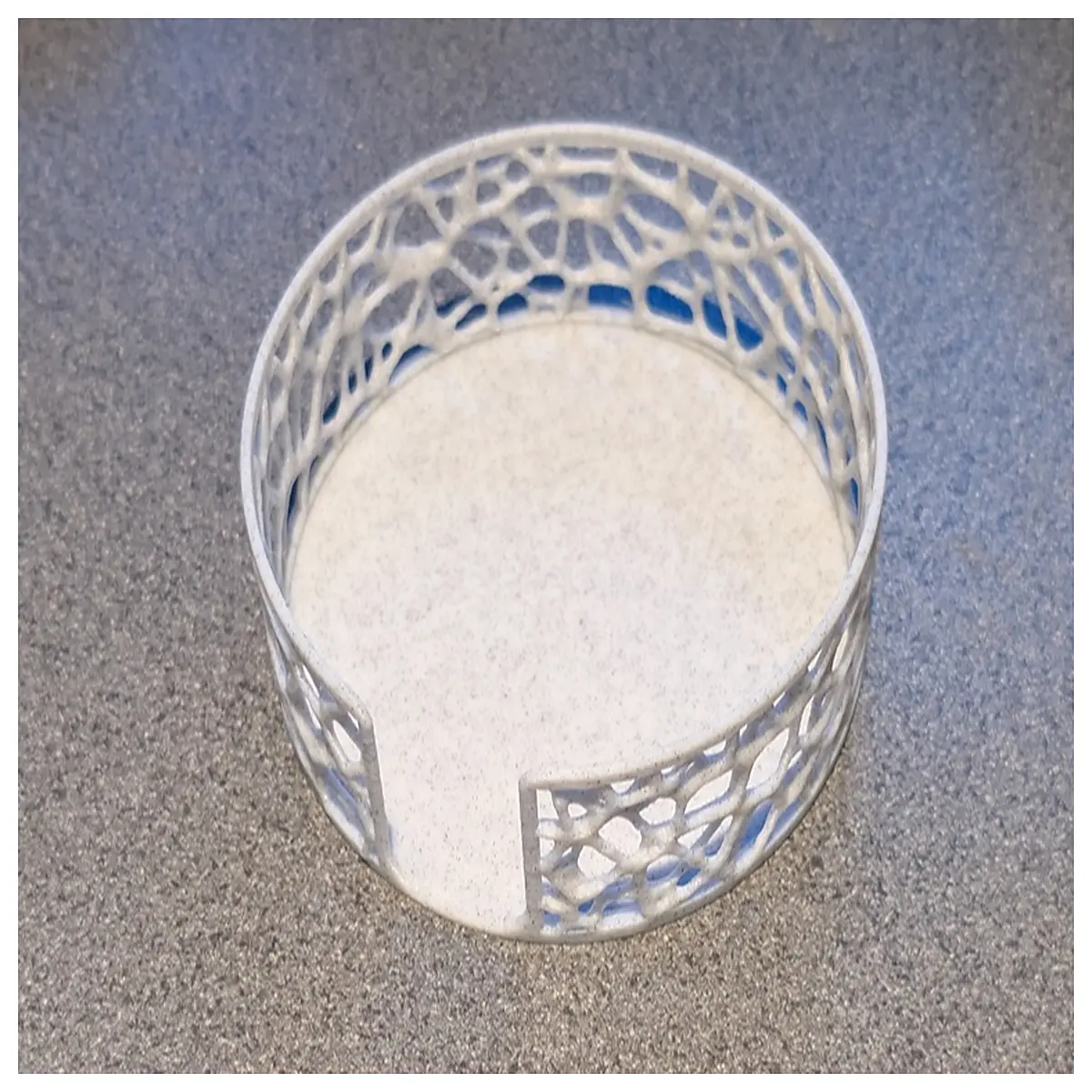voronoi pattern coaster holder decorative table organizer modern geometric drink mat rack