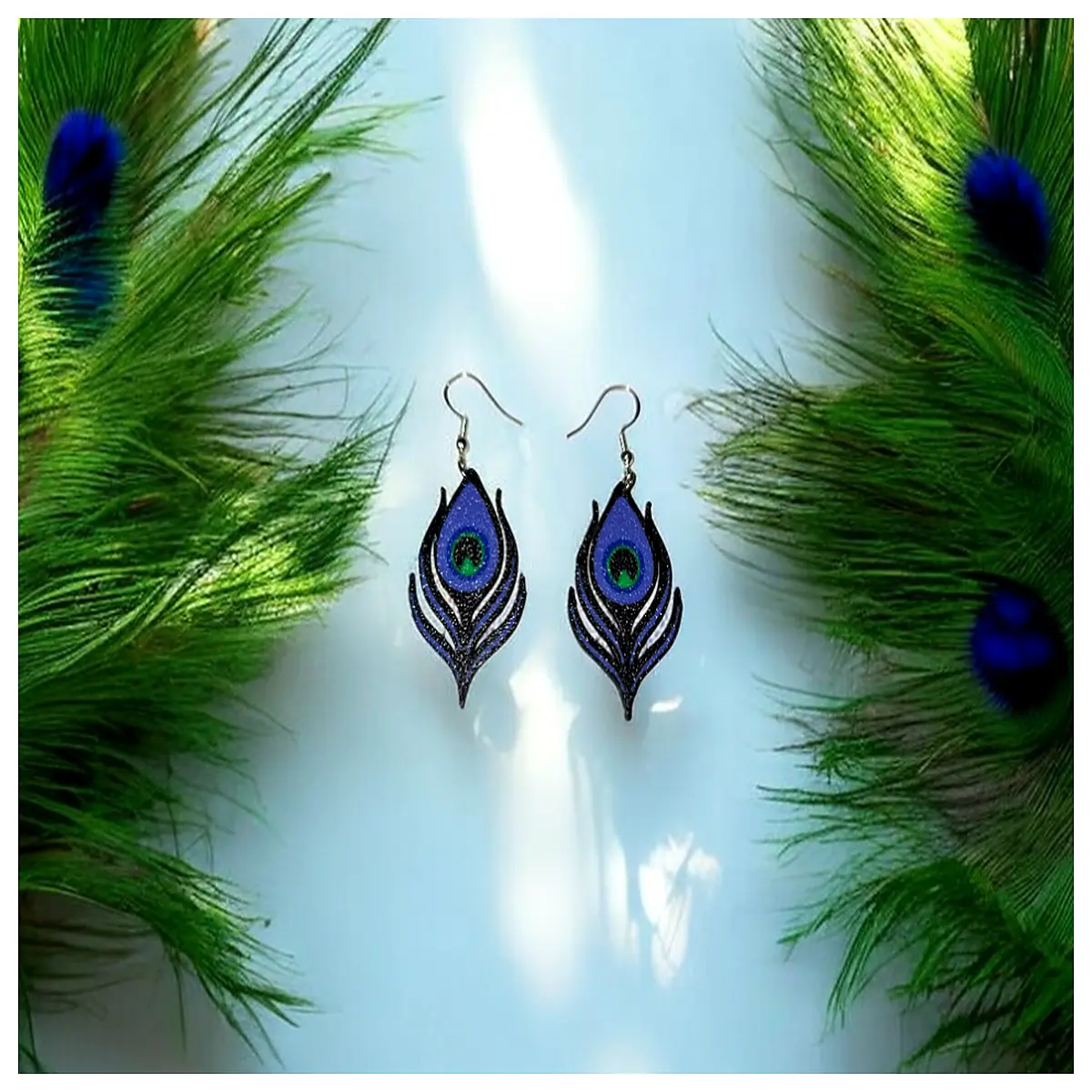Peacock Feather Earrings Women s Fashion Decorative Feather Earrings Party Gift Elegant Accessories Festive Jewelry