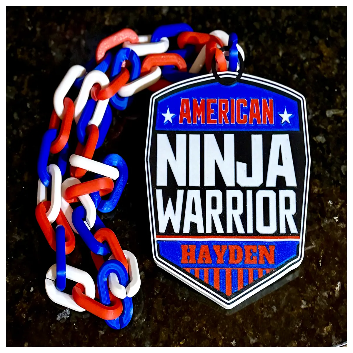 American Ninja Large Pendant Necklace Ninja Jewelry Anime Chain Her Boyfriend Girlfriend