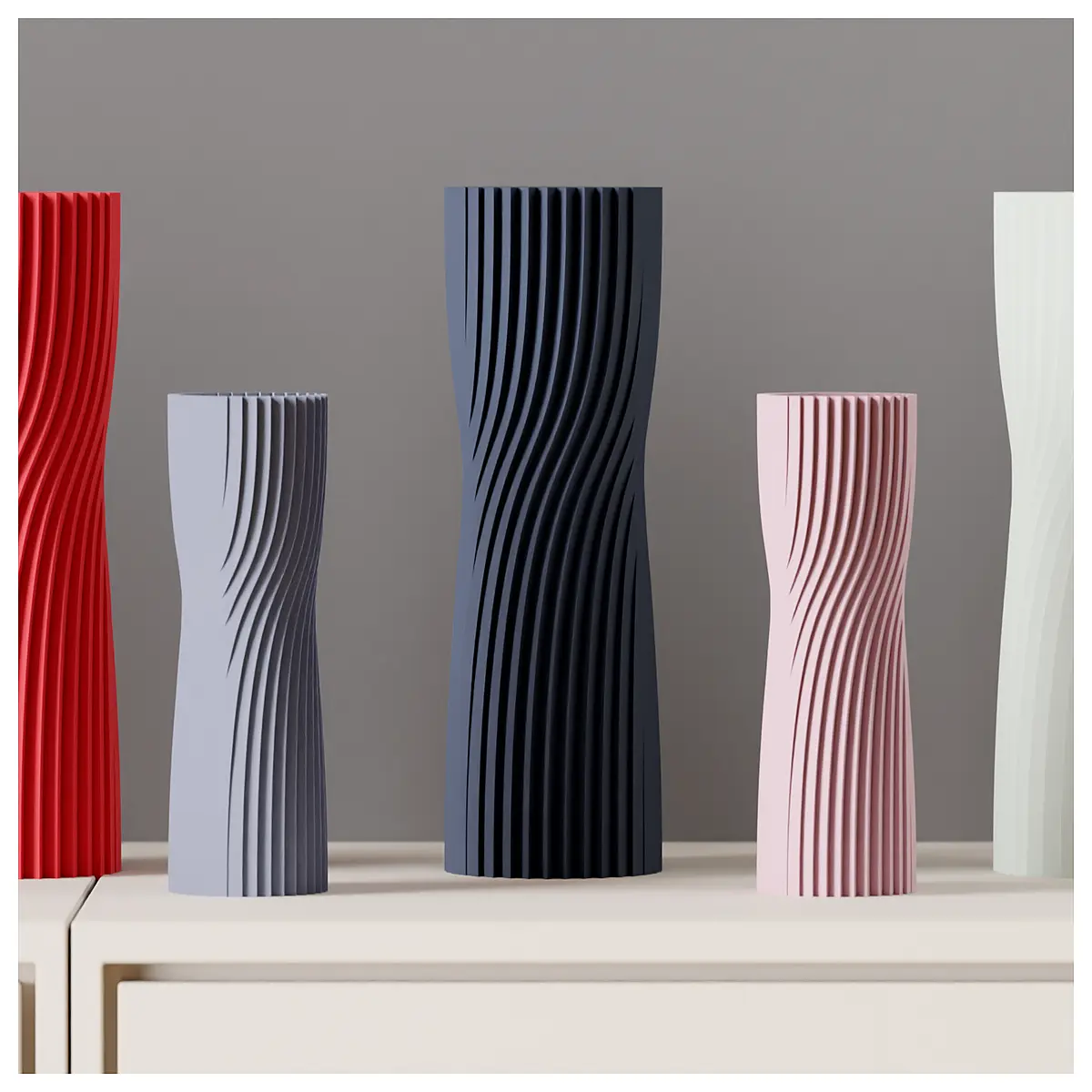 modern twisted vase abstract geometric decor for living room shelf