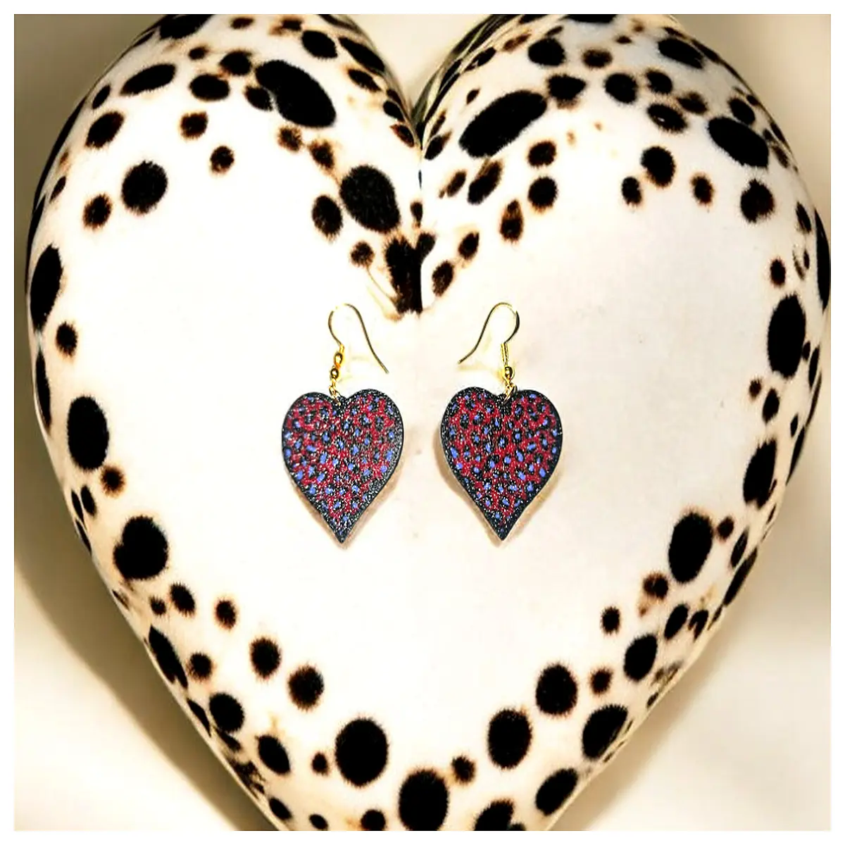 dalmatian spotted earrings for women gold silver drop stud jewelry boho vintage charm