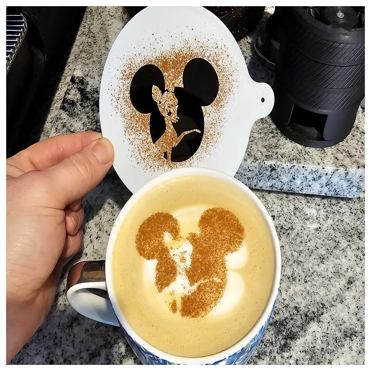 Latte Art Template Benny Silhouette Cappuccino Design Barista Tool Coffee Decoration