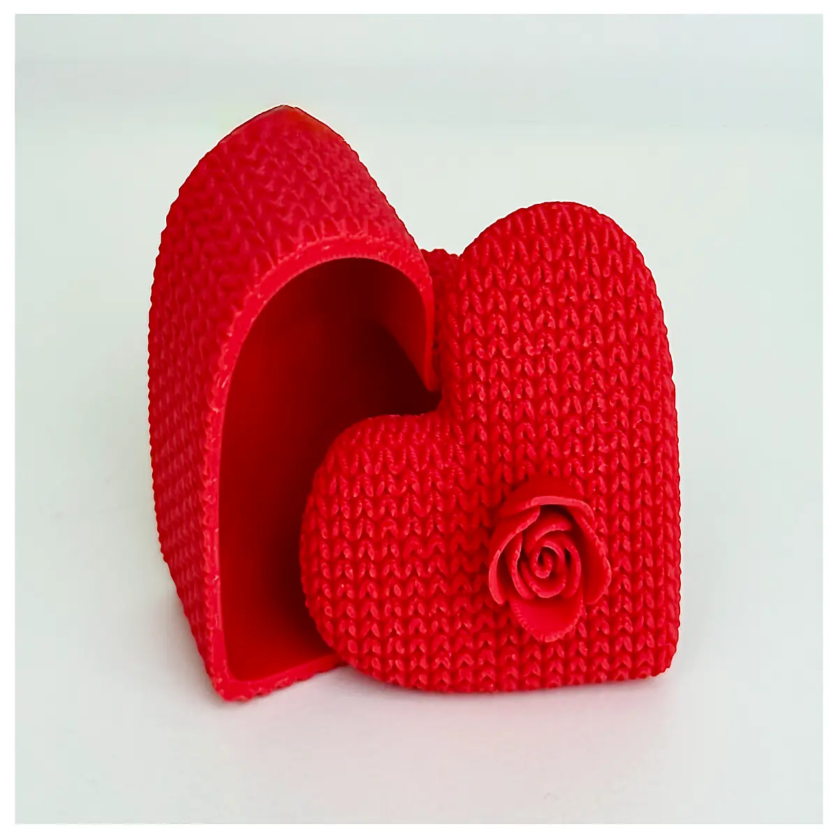 Shaped Rose Knit Jewelry Box Rose Flower Woven Handbag Knit Gift Box Floral Decoration Creative Handicraft