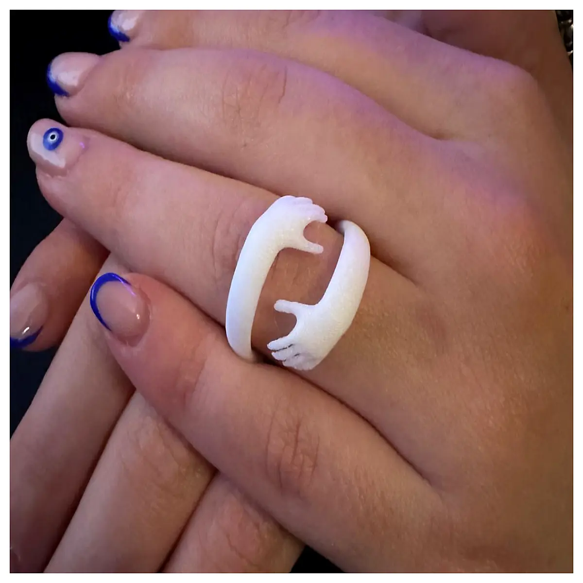 hug ring couple matching set symbol love promise band for boyfriend girlfriend anniversary gift