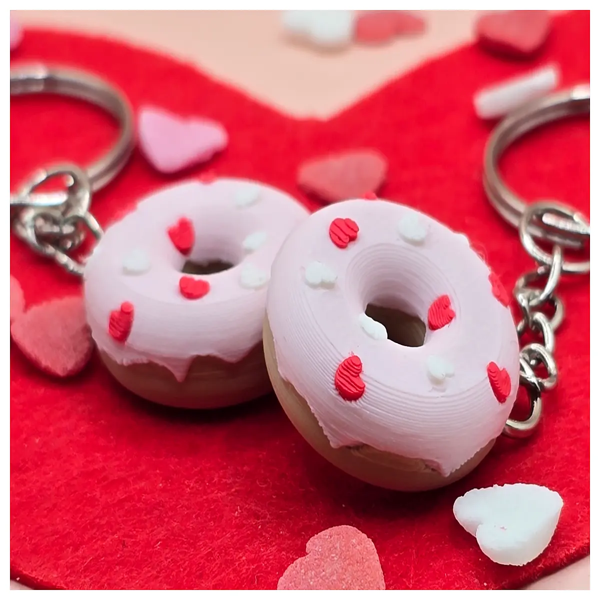 Cupid Donut Keychain Mini Valentine s Day Gift Couple Accessory Sweet Surprise