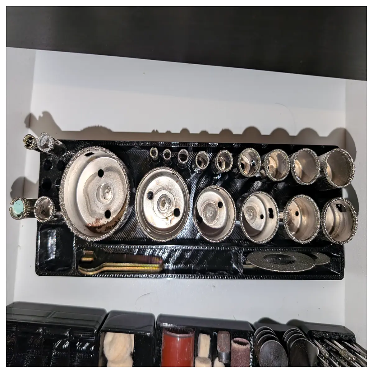 gridfinity drill bit holder organizer storage box modular system for workshop tools