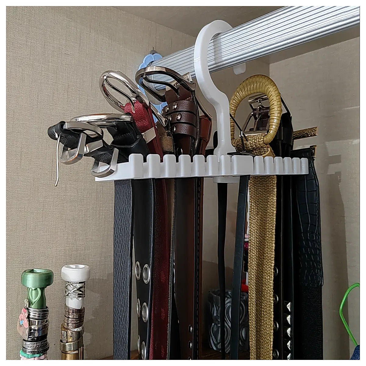 duty leather belt rack wall mount organizer for home garage storage
