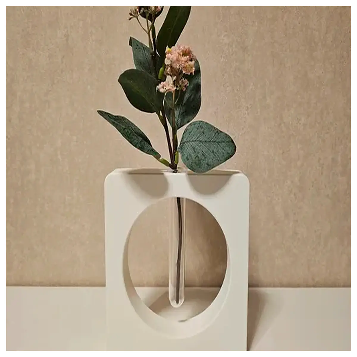 modern glass test tube vase for single stem flowers minimalist home decor accent clear cylindrical planter for dried botanicals and fresh blooms