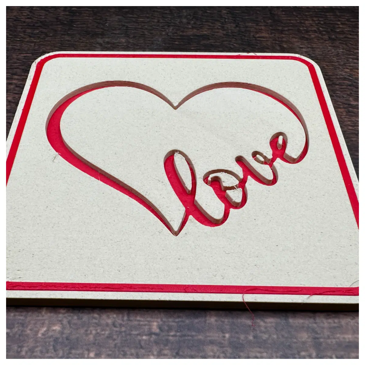 Carved Valentine s Day Coasters Romantic Celebration Gift Desktop Decoration Coffee Mat Creative Home Decor Gift