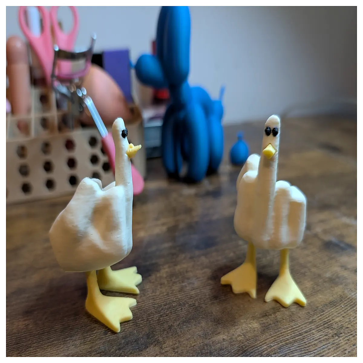 Duck Desktop Figurine Cartoon Duck Decoration Cute Pet Figurine Desktop Small Toy Fun Gift Duck Decoration Accessories