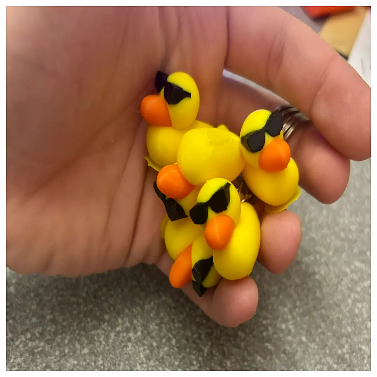 cute duck boss keychain funny cartoon character bag charm pendant for women men students