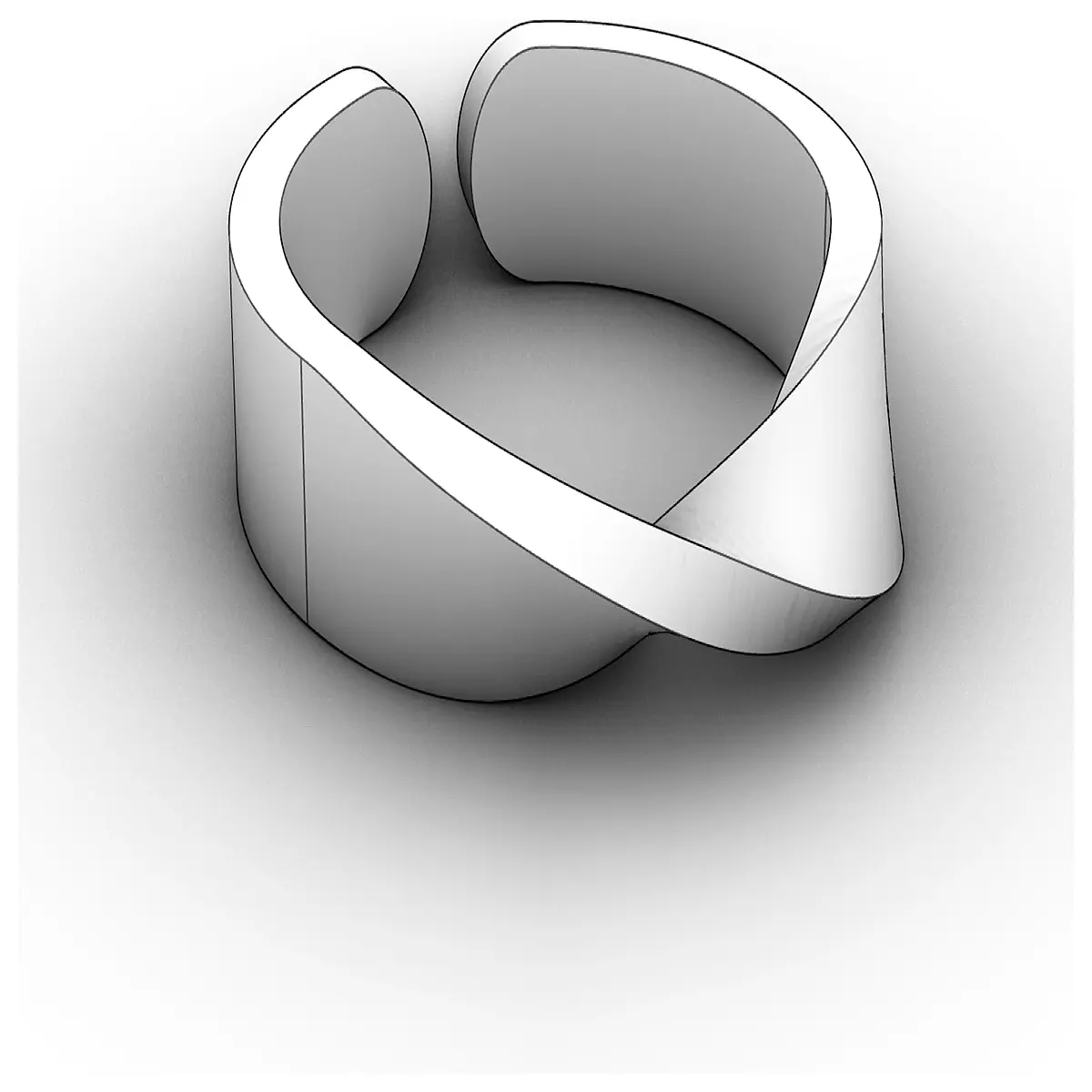 M bius Ring Twisted Art Sculpture Geometric Loop Decoration Creative Gift Ring Art Loop Design