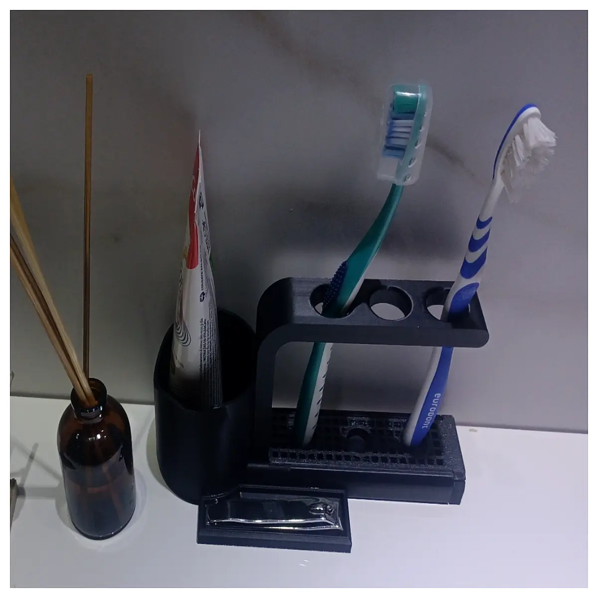 Toothbrush Holder Organizer Stand Brushes Storage Bathroom Shelf Dental Hygiene Supplies Home Bath