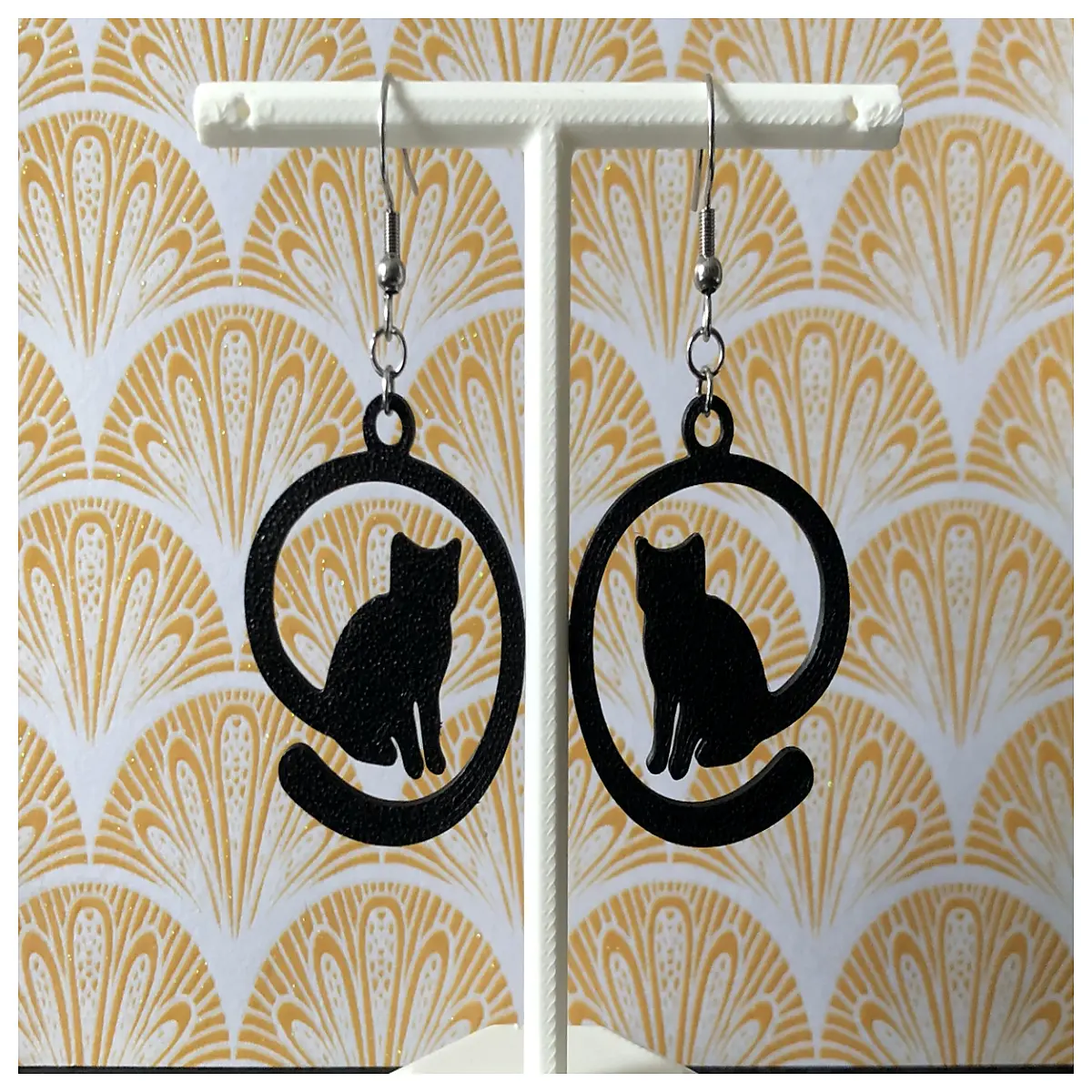 Black Cat Ear Earrings 04mm Nozzle Cat Ear Jewelry Accessories Pet Earrings Black Cat Studs