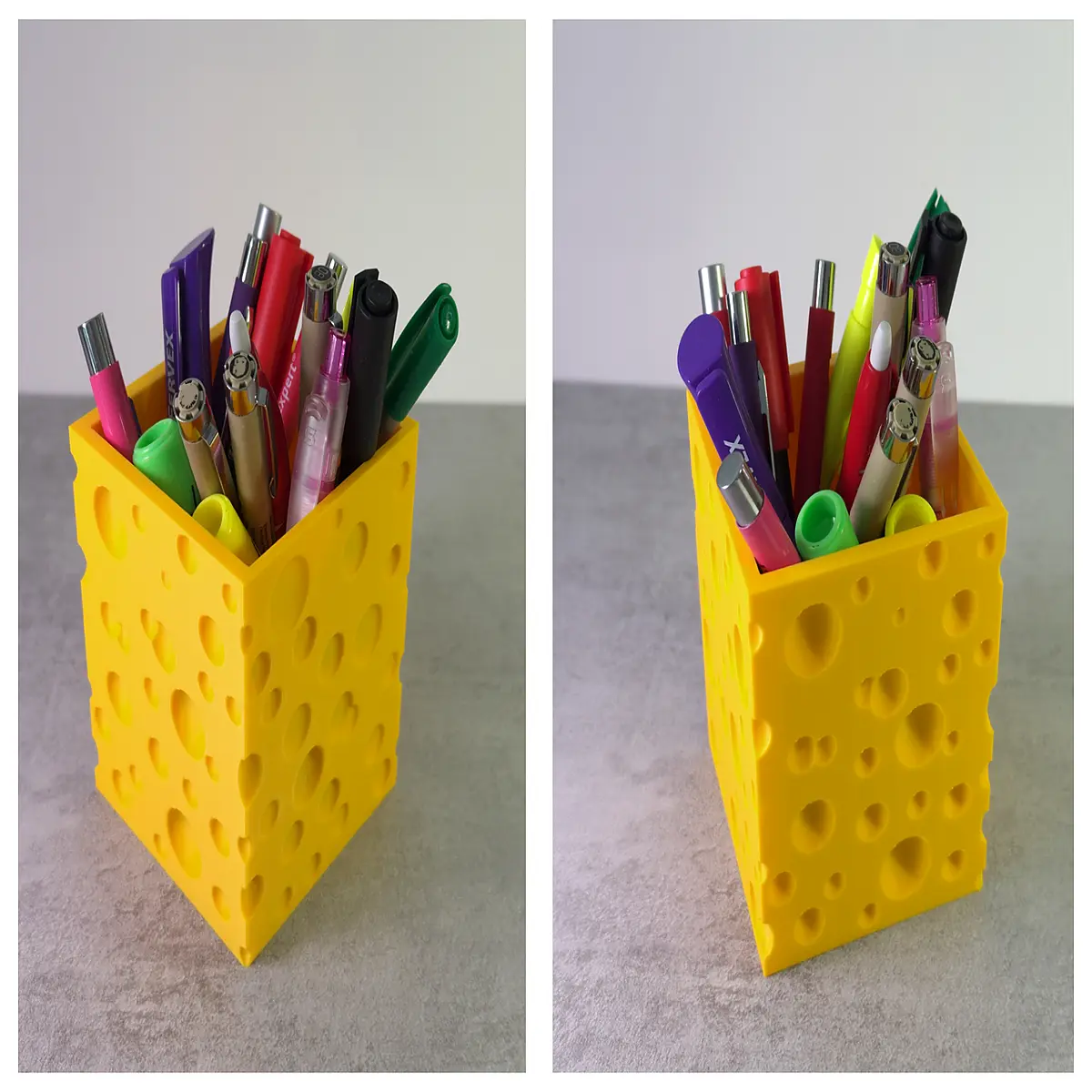 cute cheese block pencil holder desk organizer stationery storage box for kids office supplies