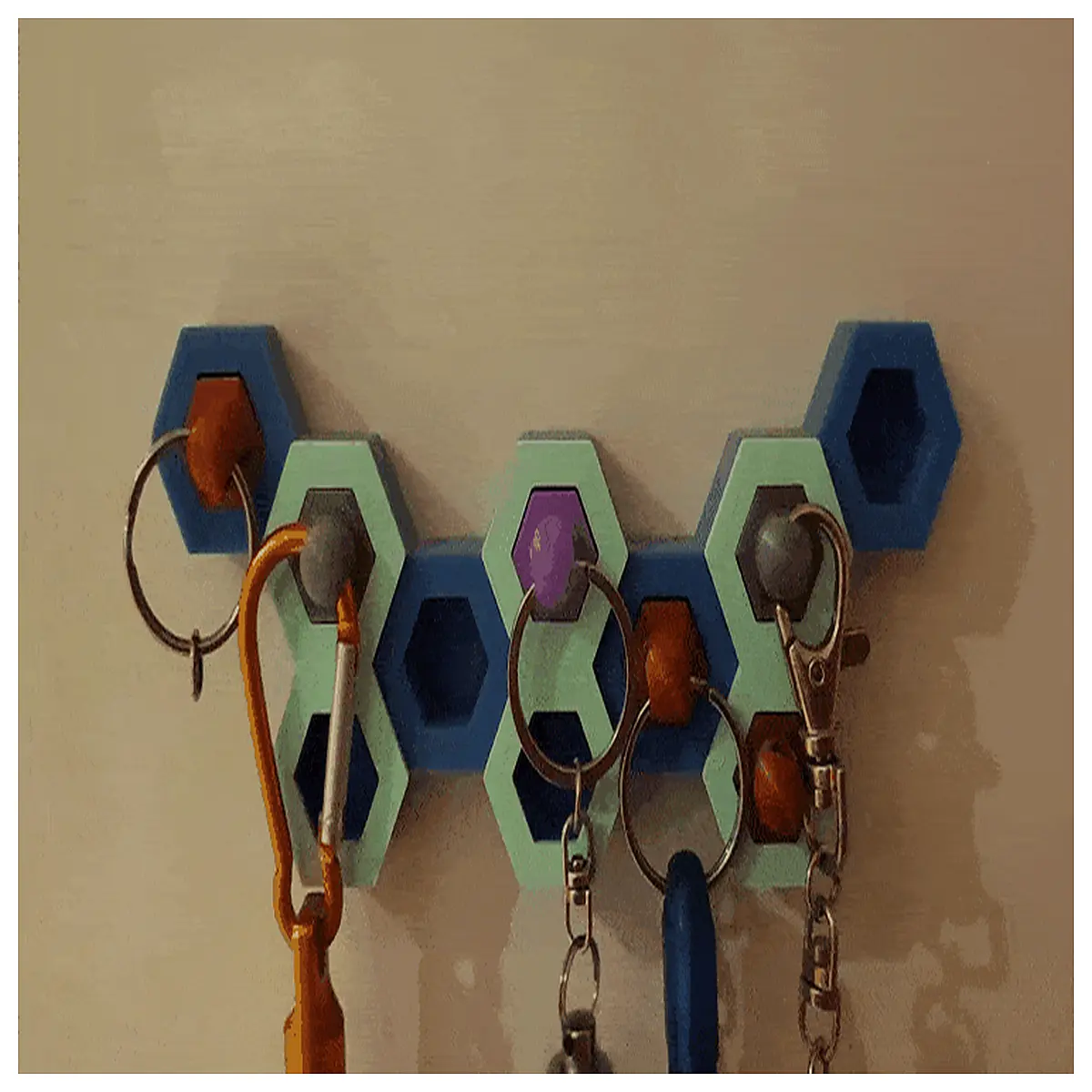 Hexagon Keychain Holder Geometric Shape Keychains Creative Home Decor Accessory Shape Keychain