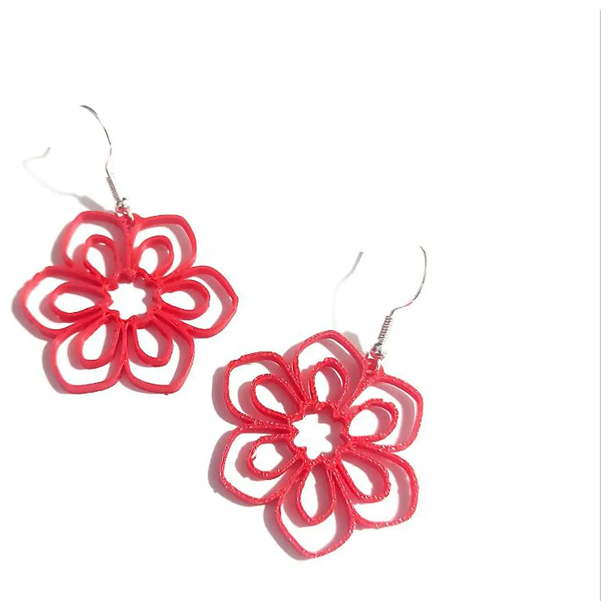 Ruby Petal Earrings Women s Elegant Jewelry Romantic Gift Earrings Gemstone Studs Present for Her