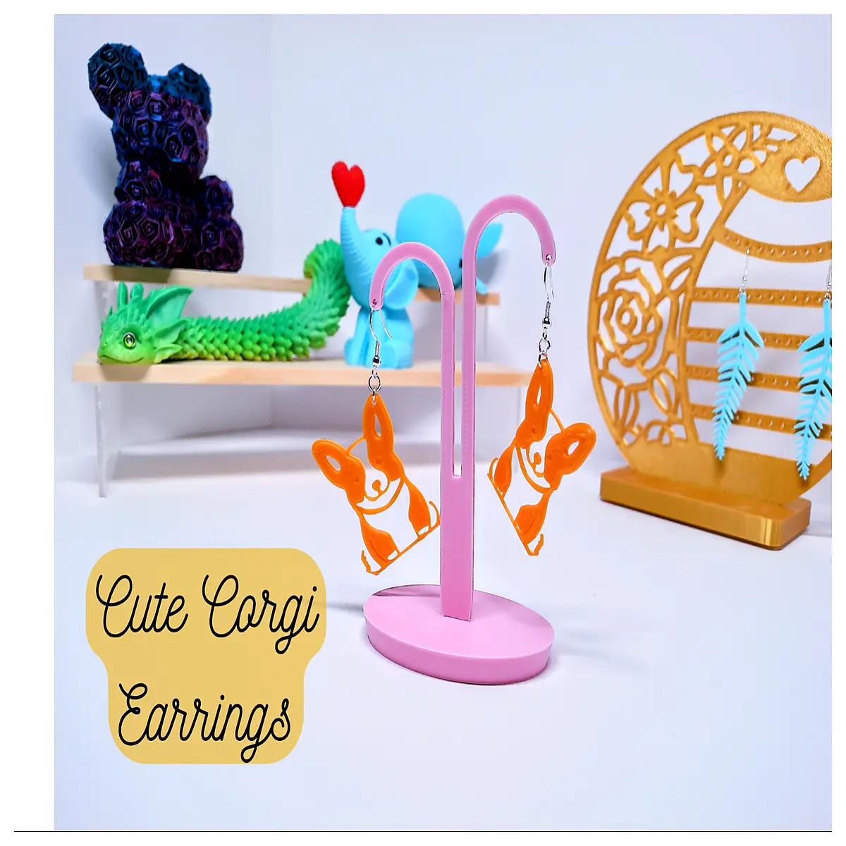 Corgi Dog Earrings Cute Small Pet Jewelry Corgi Dog Ears Birthday Anniversaries Corgi Birthday Present