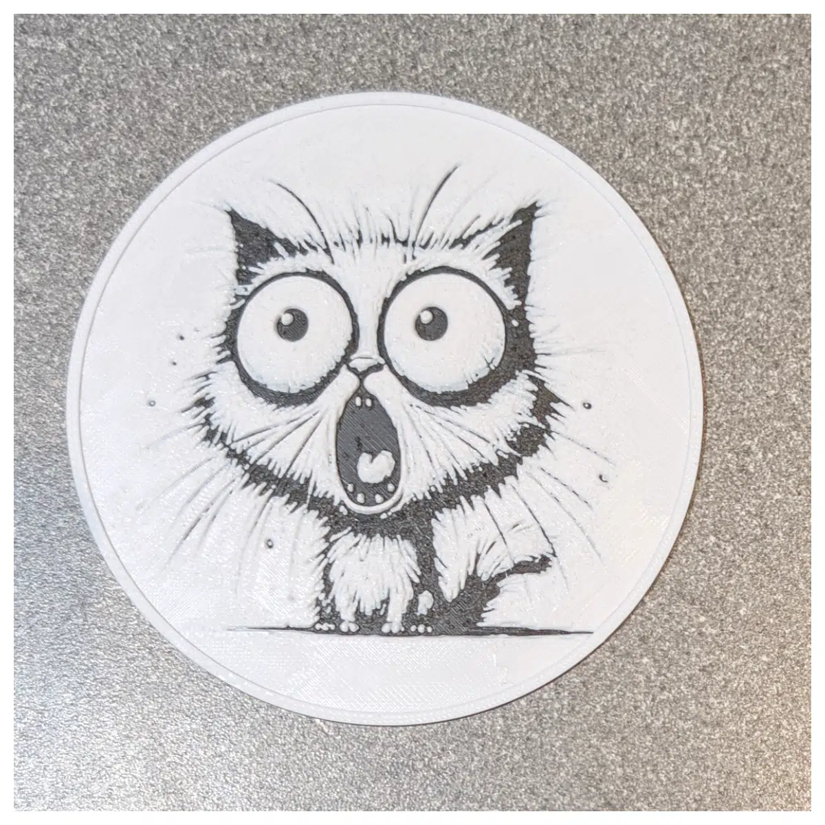 Terrified Cat Coasters Desk Heat Protector Cute Cat Decoration Pad Kitchen Table Mat Anxiety Relief Toy