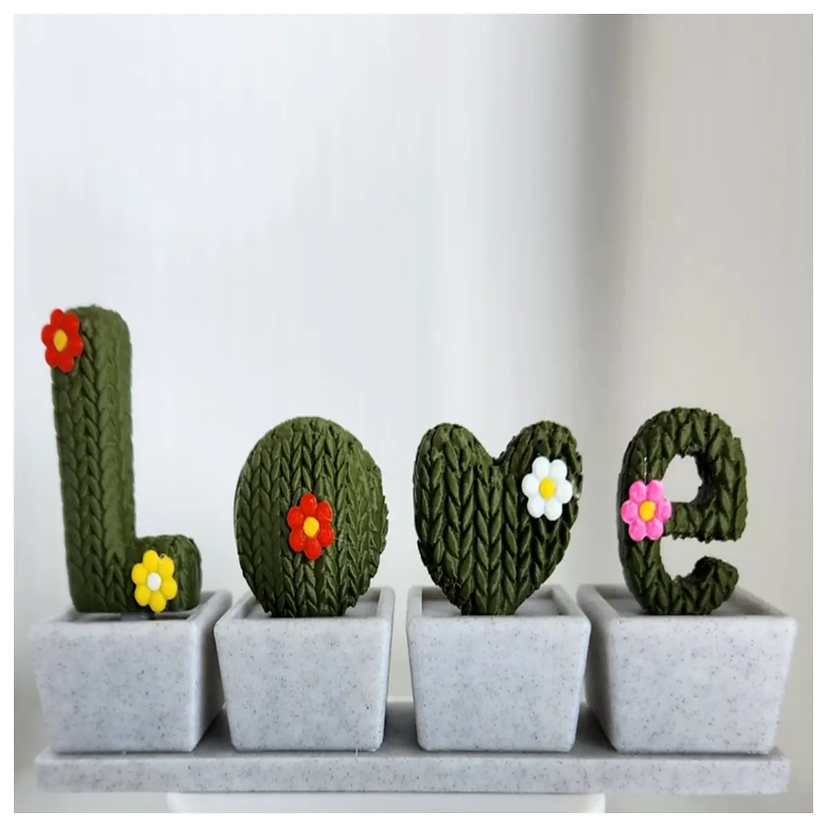 Knitted Cactus Base Stand Plant Support Terrarium Holder Indoor Succulent Stand Desktop Decoration Green Plant Support
