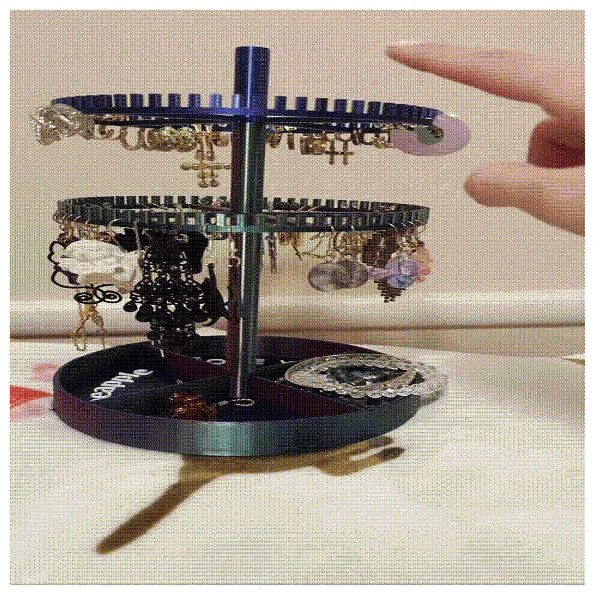 Earring Ring Stand Display Tray Jewelry Organizer Holder with Tray Jewelry Accessory Storage