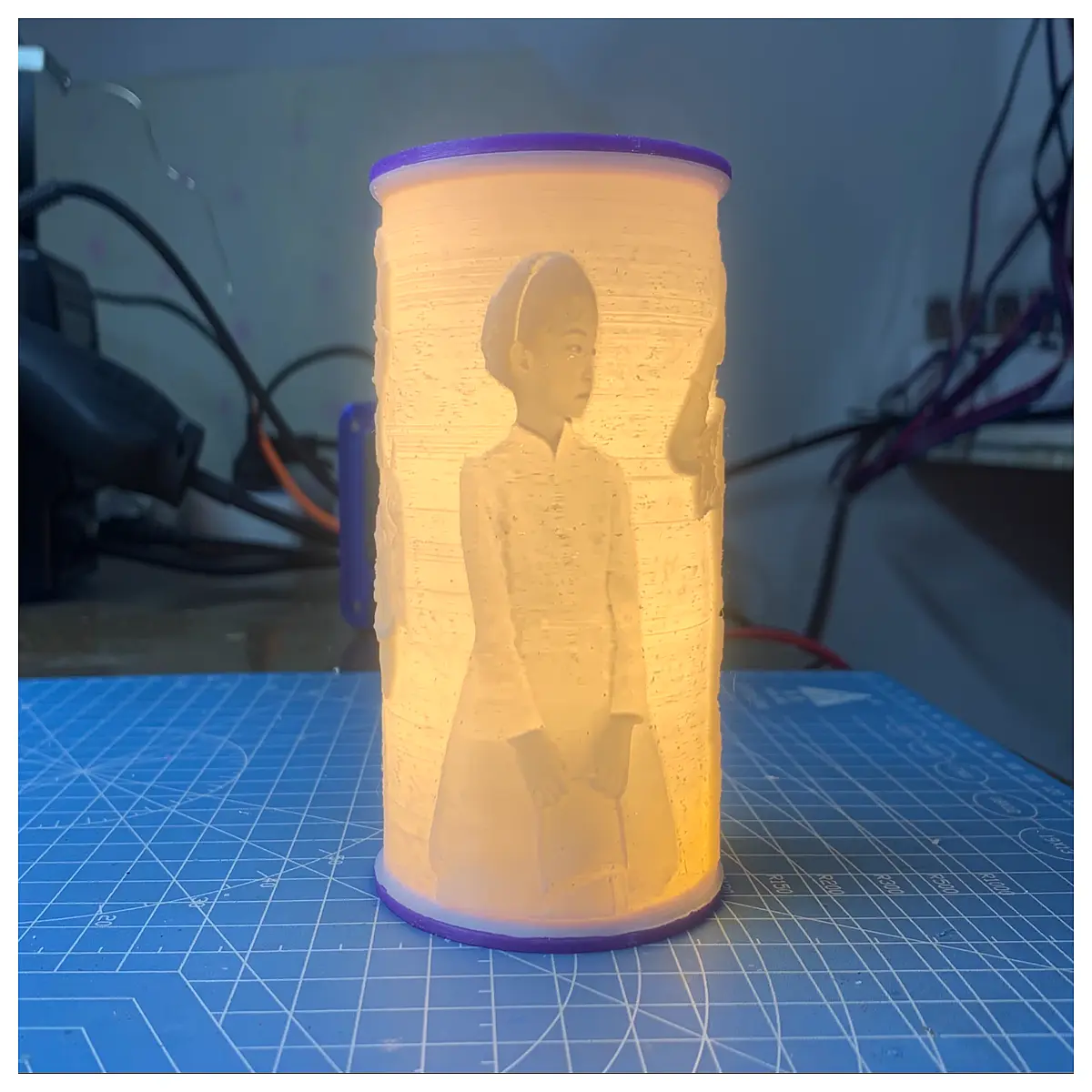 Cylindrical Relief Night Making DIY Tutorial Relief Craft Decorative Lighting Night Accessories