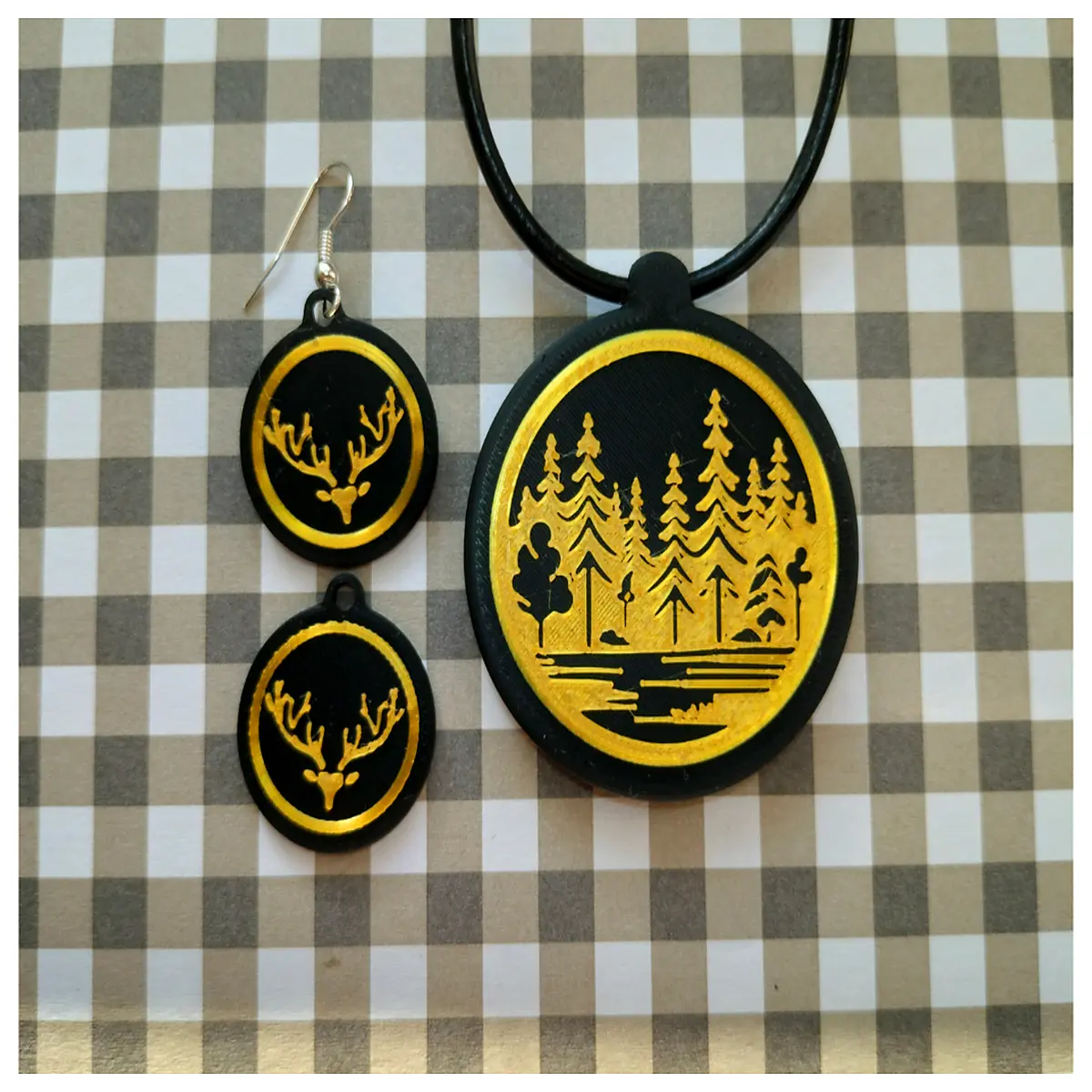 Forest Pendant Deer Earrings Forest Whisper Tree Leaf Earrings Women s Necklace Elegant Style Forest Theme Simple Earrings