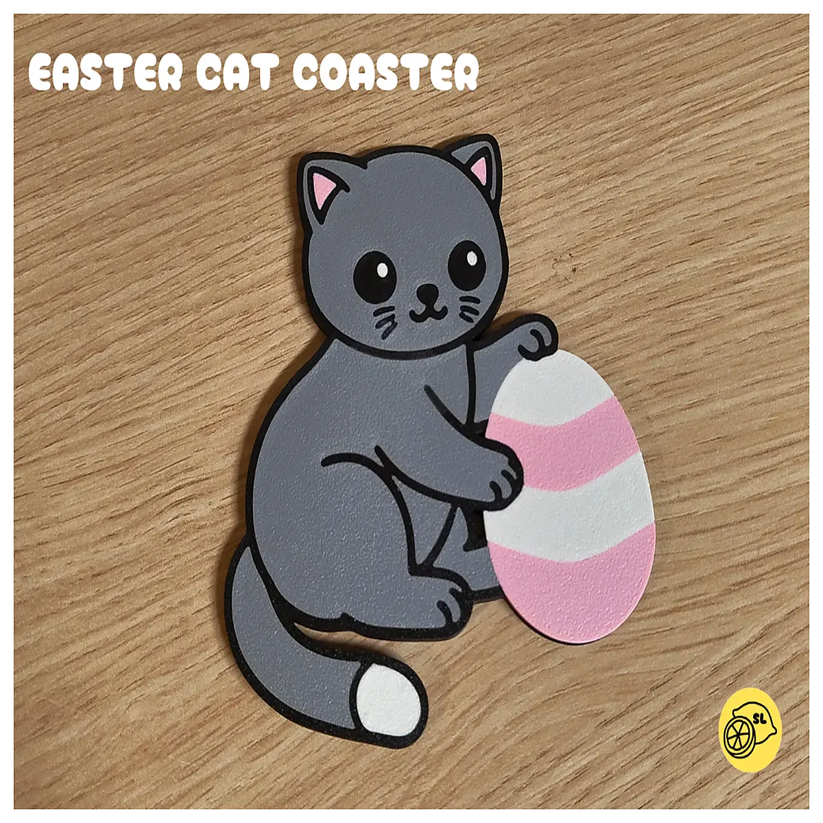 cute bunny rabbit coaster set for kids party table decor spring easter egg napkin holder non slip ceramic drink pad