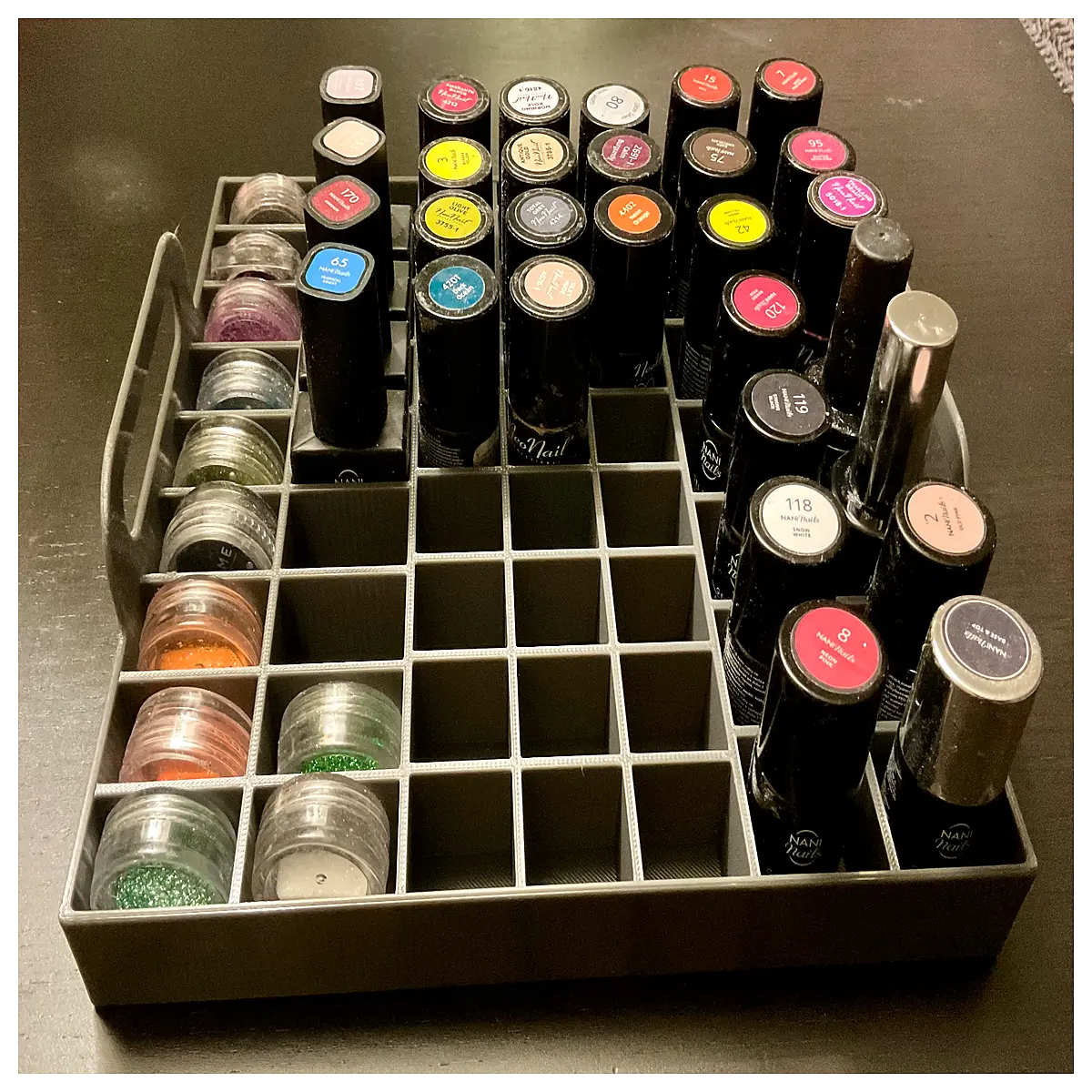 Nail Polish Organizer Stand Desktop Storage Rack Multi Compartment Holder for Nail Art Supplies Collection
