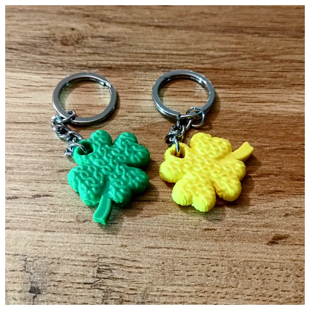 Knitted Four Leaf Keychain Craft Decoration Lucky Charm Gift Creative Keychain Charm