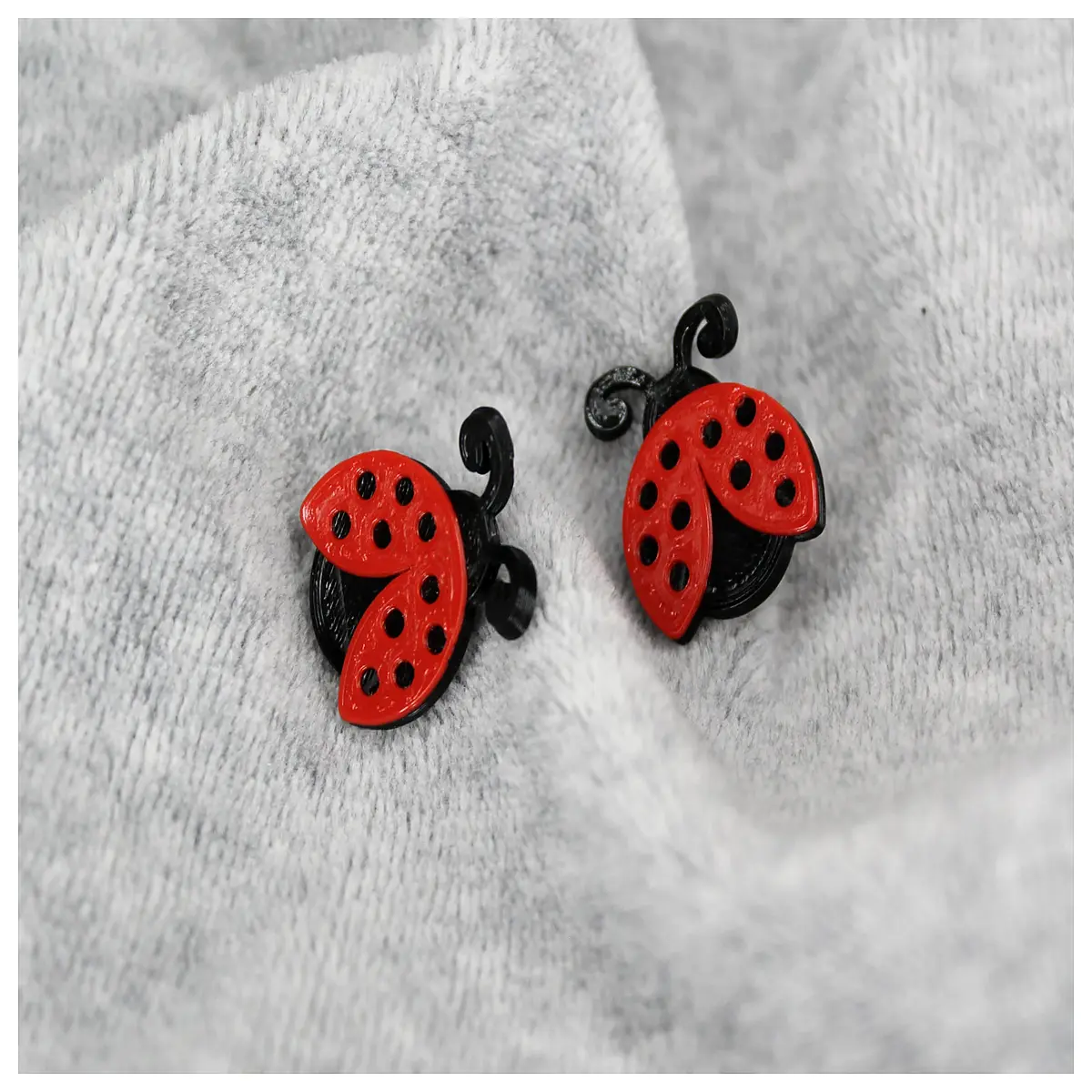3D Printed Ladybug Earrings Creative Gift Small Cute Decoration Ladybug Jewelry Girls Earring