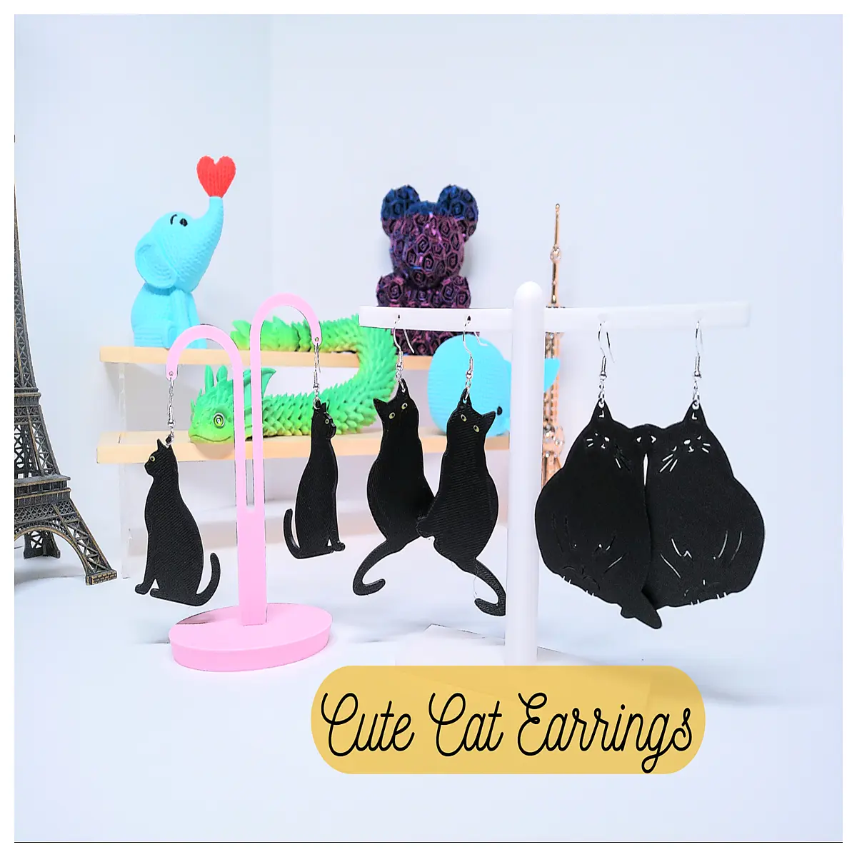 Cat Earrings Jewelry Women Cute Kitten Accessories Gift Decoration Trendy Fashion Korean Simple