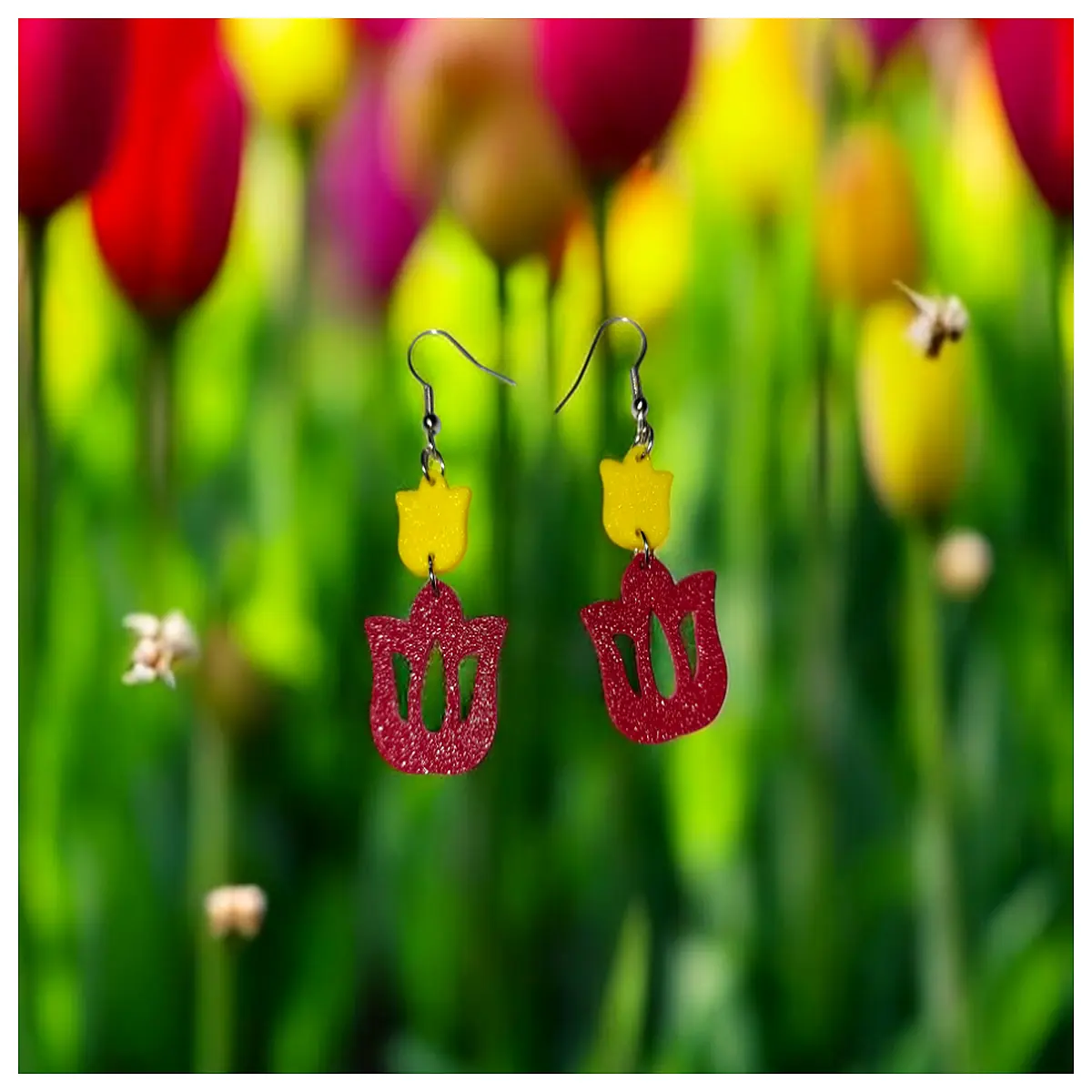 Tulip Earrings Women s Elegant Fresh Floral Earring Flower Ear Stud Simple Fashion Jewelry Tulip Girlfriend Best Friend