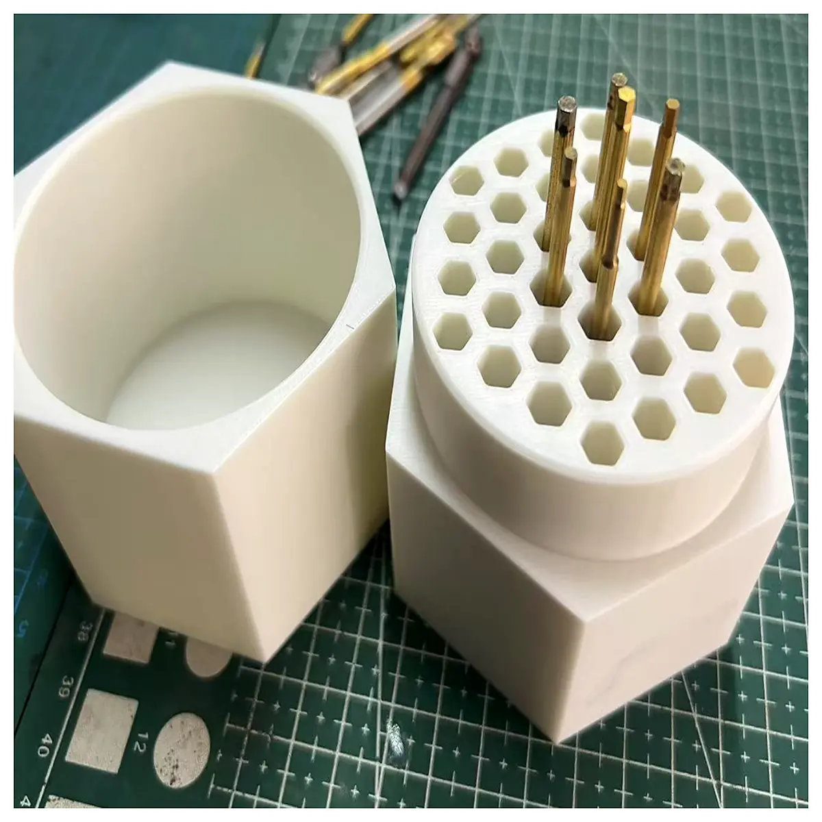 66 Nozzle Head Organizer Box 80mm Inner Diameter Parts Storage Container Tray for Machining Accessories