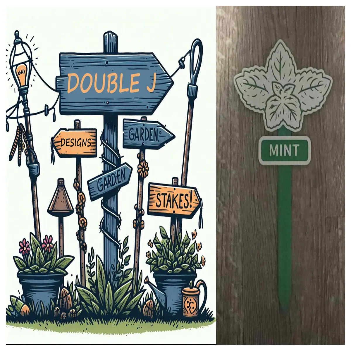 Mint Garden Stake Herb Plant Support Pole Floral Plant Holder Outdoor Herb Support