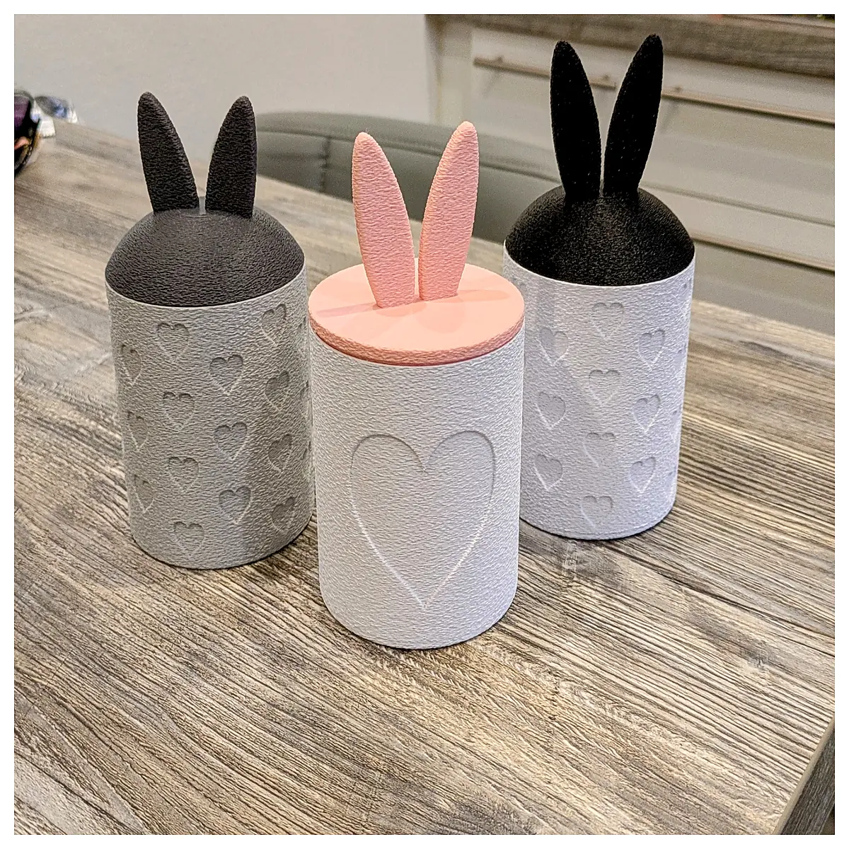 modern bunny ear storage jar with lid cute animal themed kitchen canister for cookies tea coffee candy decorative food container