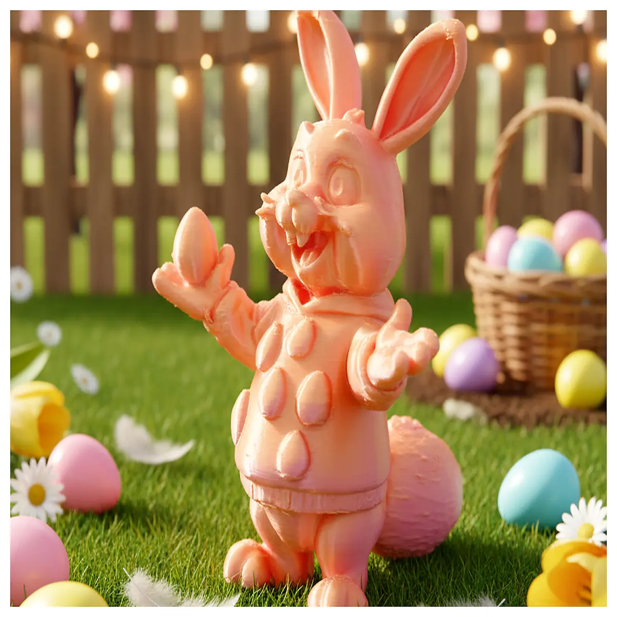Easter Egg Rabbit Decoration Easter Theme Toy Kids Party Gift Easter Decor Cute Rabbit Figurine