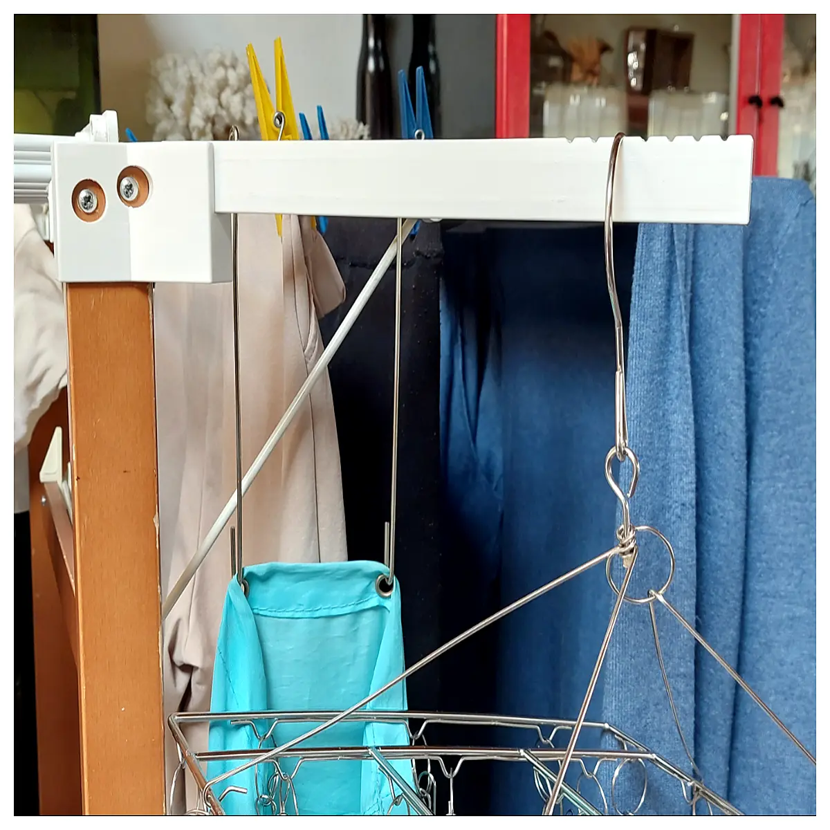 gulliver laundry drying arm extension rack wall mount clothes hanger space saving folding dryer accessory