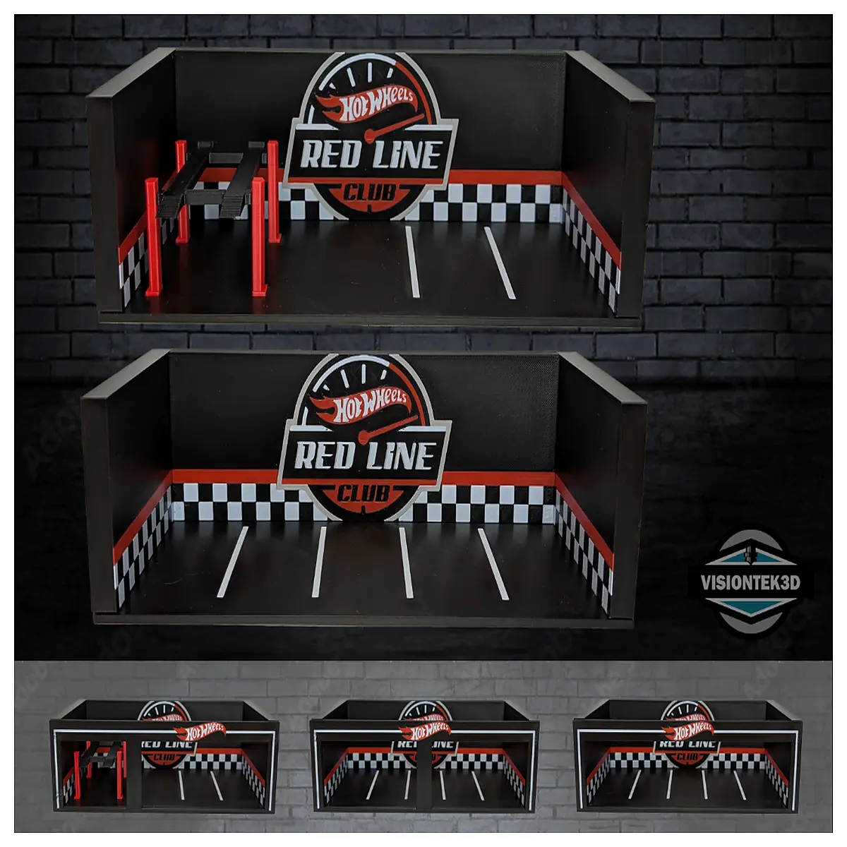 Red Line Club 164 Scale Garage Model Scene Toy Car Assembly Model Building Model Hobby Model Collection Model Scene Accessories