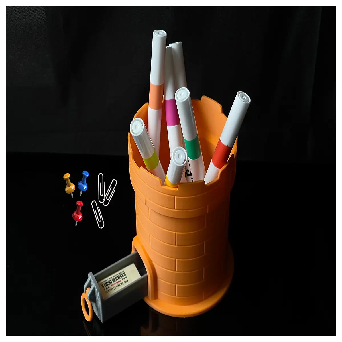 cute castle desk organizer with drawers for stationery storage plastic pencil holder box kids room decor gift