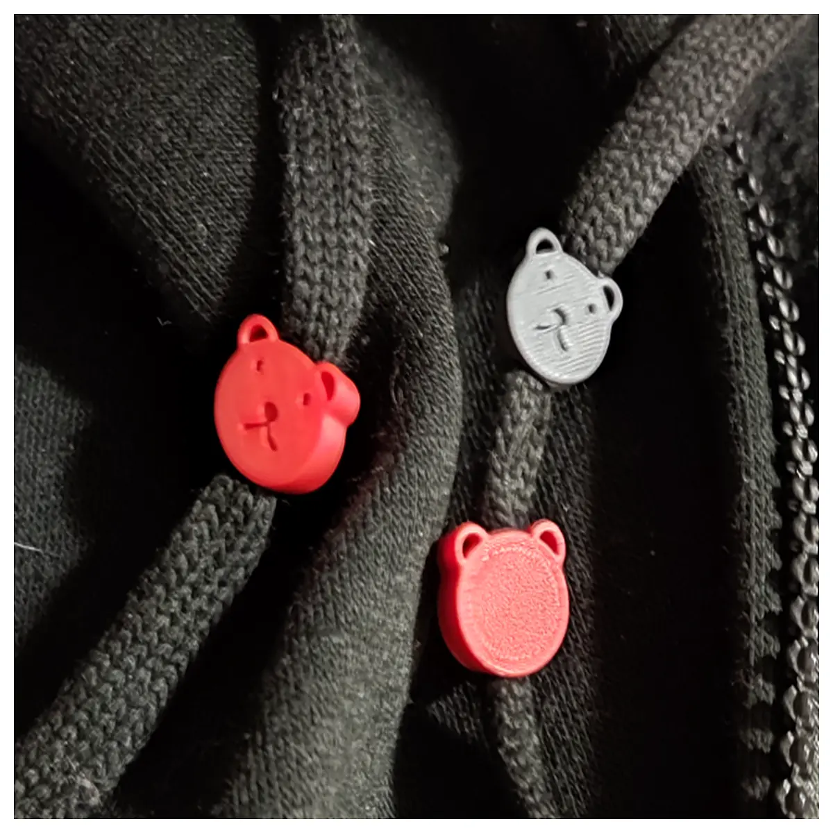 Teddy Bear Hoodie Pull Cord Charms Fun Kids Clothing Accessories Plush Toy Decoration Holiday Gift Cute Design