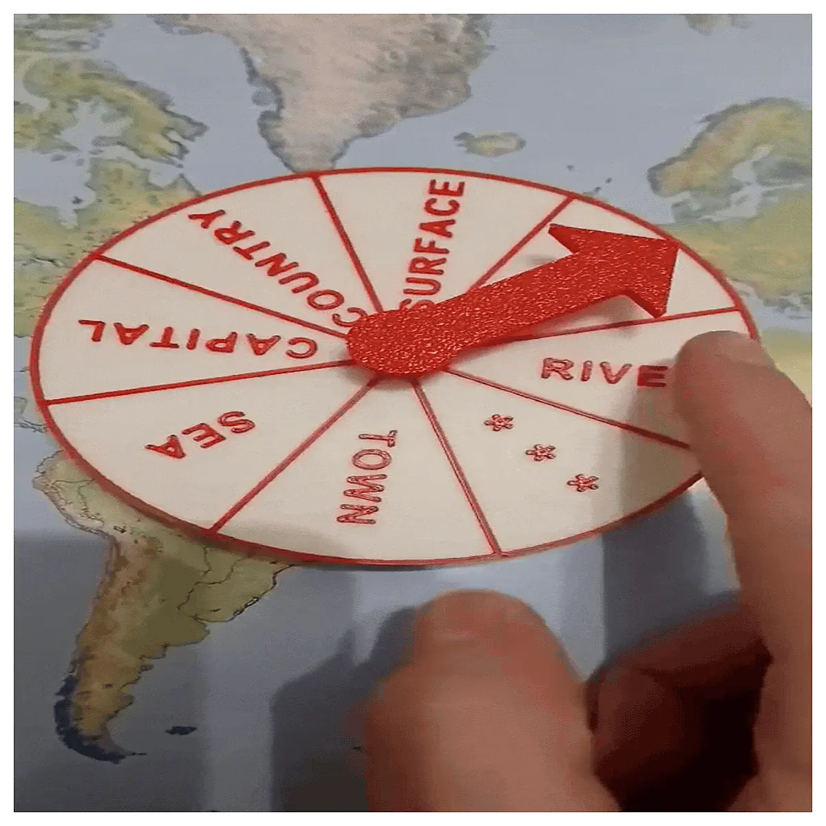 Geography Spin Wheel Game Educational Toy Map Learning Kids Brain Teaser Desktop Game Spatial Cognition