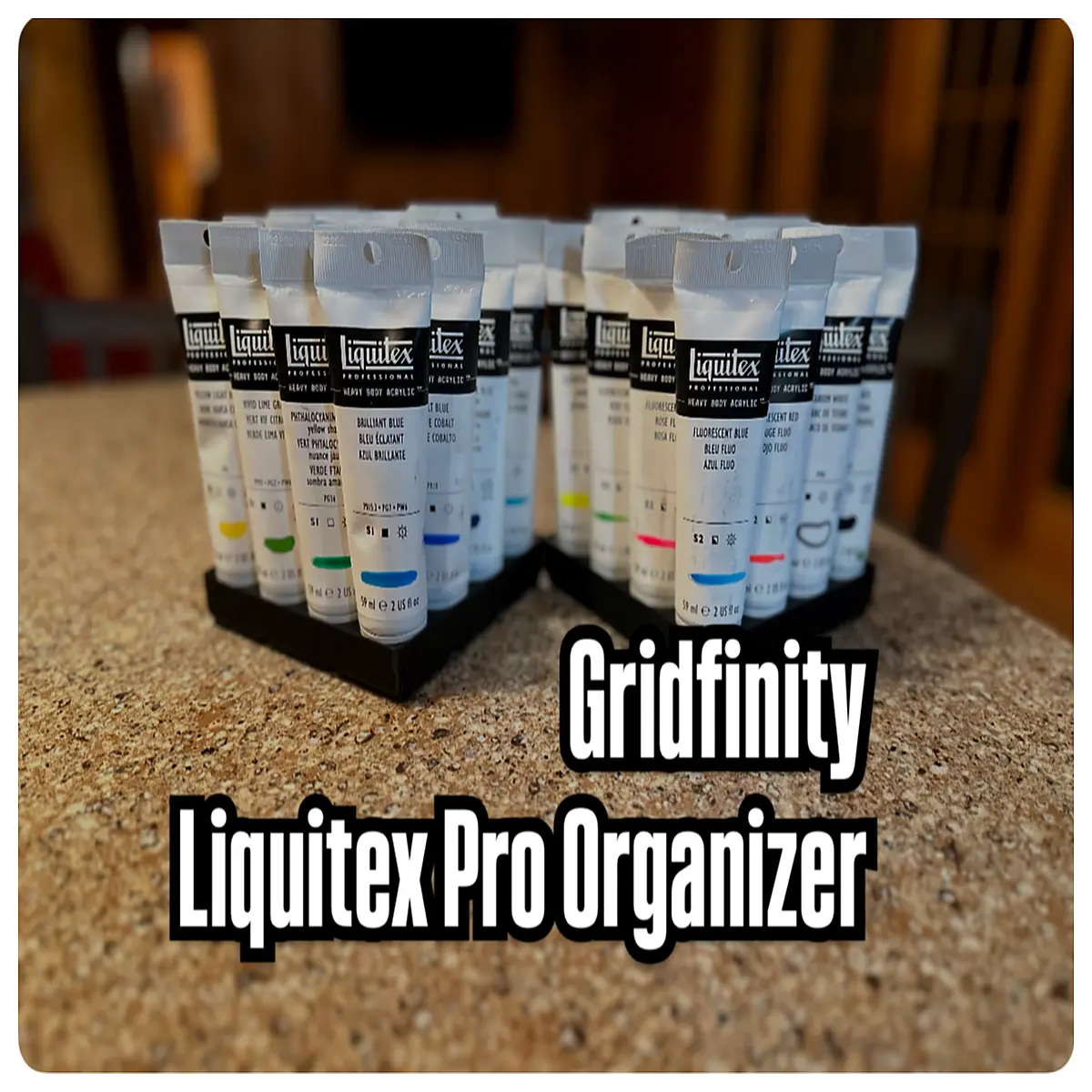 Liquitex Pro 2oz Acrylic Paint Organizer Gridfinity System Art Supplies Palette Storage Painting Accessories Art s
