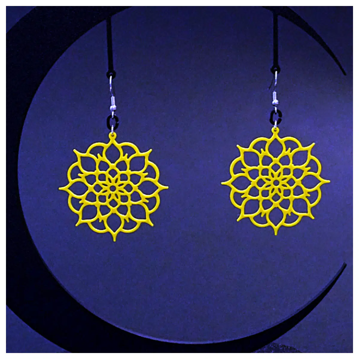 Mandalas Earrings v3 Religious Pattern Jewelry Zen Style Earring Mandala Art Accessories Van Gogh Inspired Earring Chain
