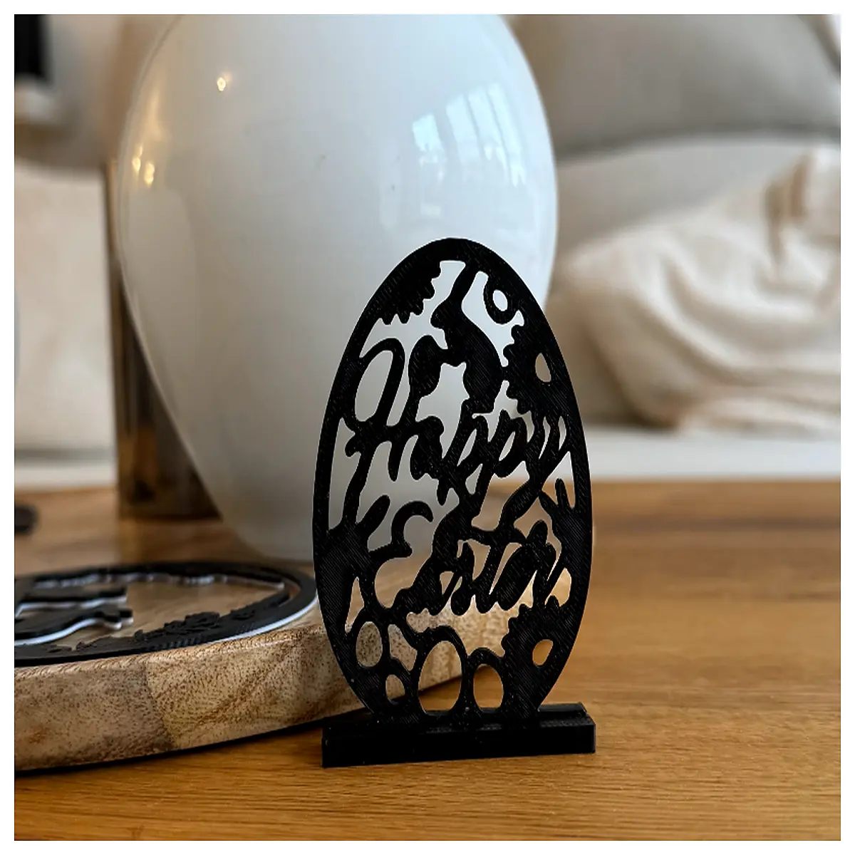 happy easter cardboard standee cutout decoration for home party table prop