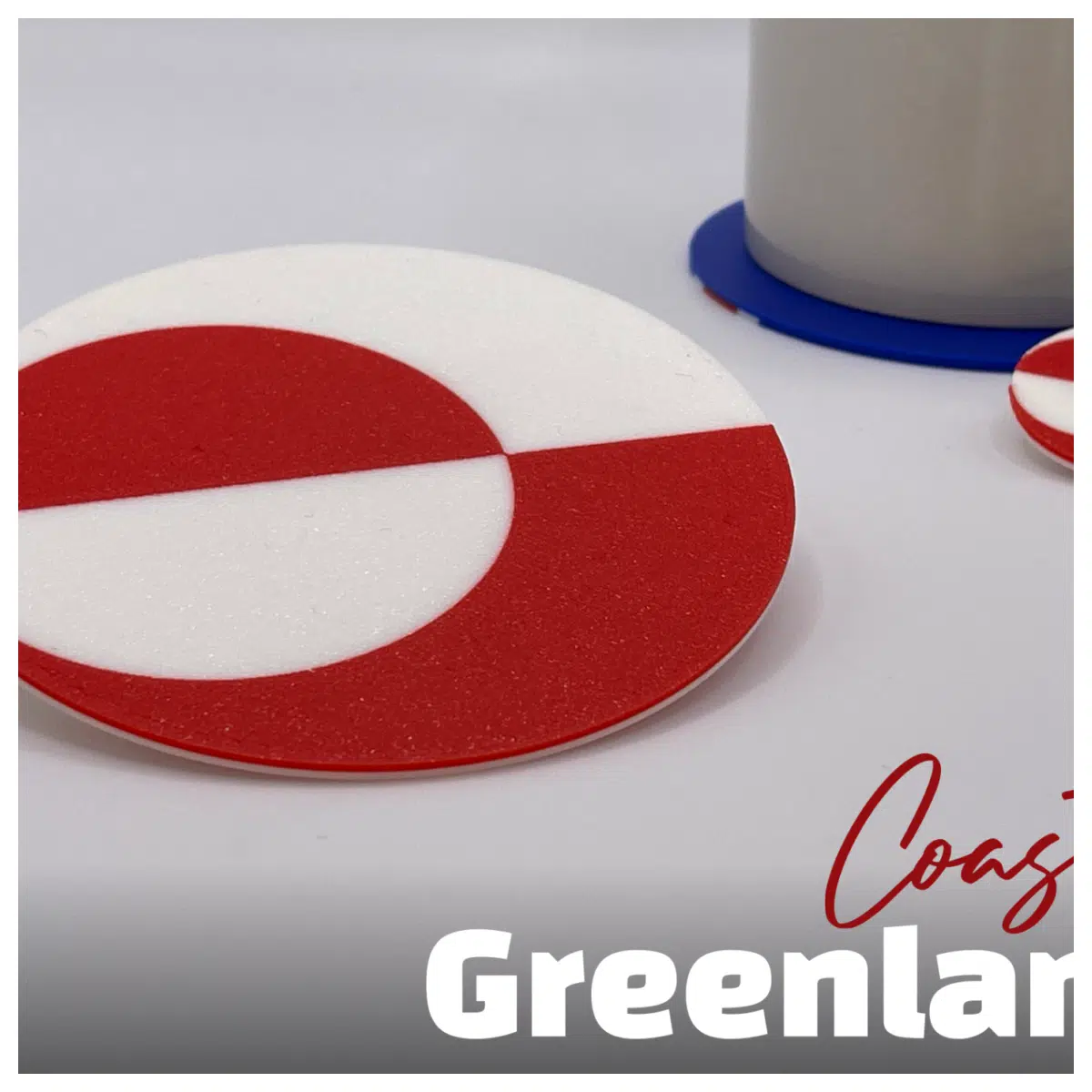 Greenland Flag Coasters Table Decoration Coffee Mat Gift Iceland Gift Festive Decor