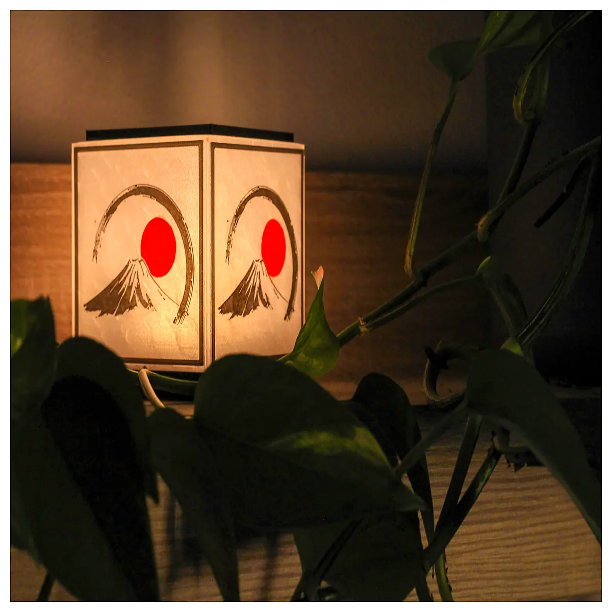 mini shoji screen art 富士山神奈川盆栽