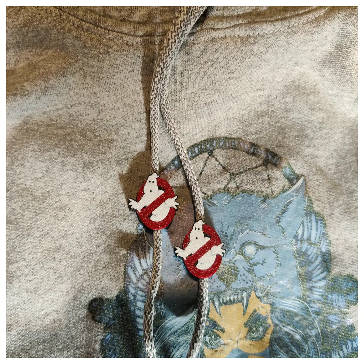 Ghost Team Hoodie Cord Charm Beads Cosplay Accessory Ghost Rope Simulation Beads Costume Props