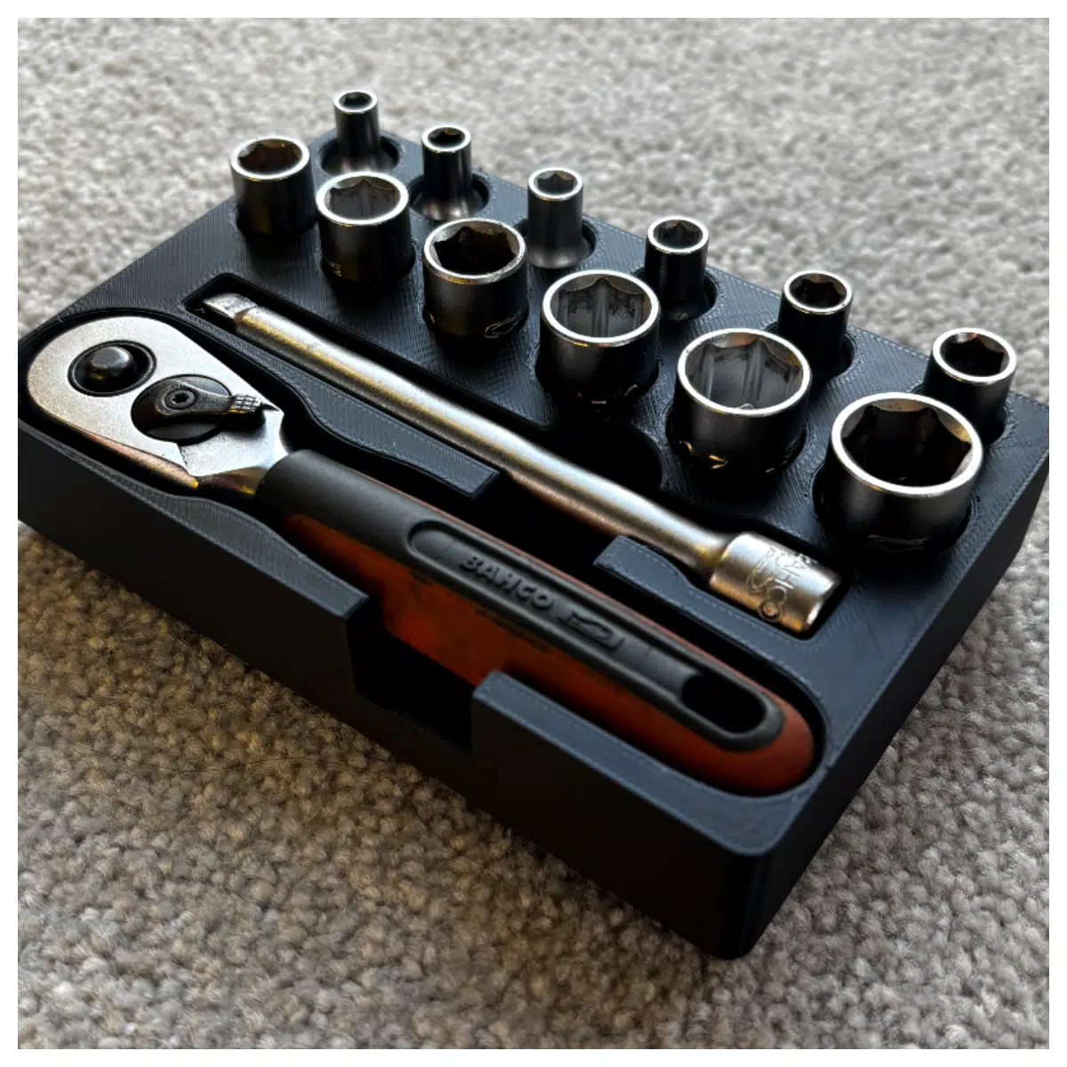 Bacho 14 Inch Ratchet Socket Organizer Box Tool Storage Case Set Wrench Accessories Repair Parts Storage