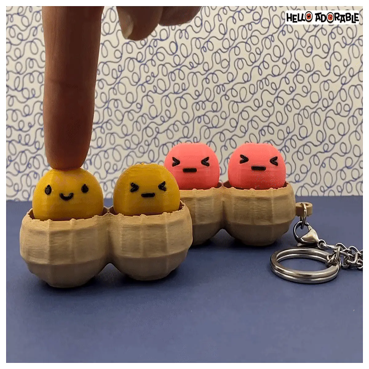 Peanut Squeeze Stress Toy Keychain Kids Stress Relief Toy Fun Puzzle Toy Relaxing Anxiety Relief